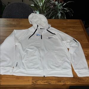 Nike Men's White Hooded Performance Jacket